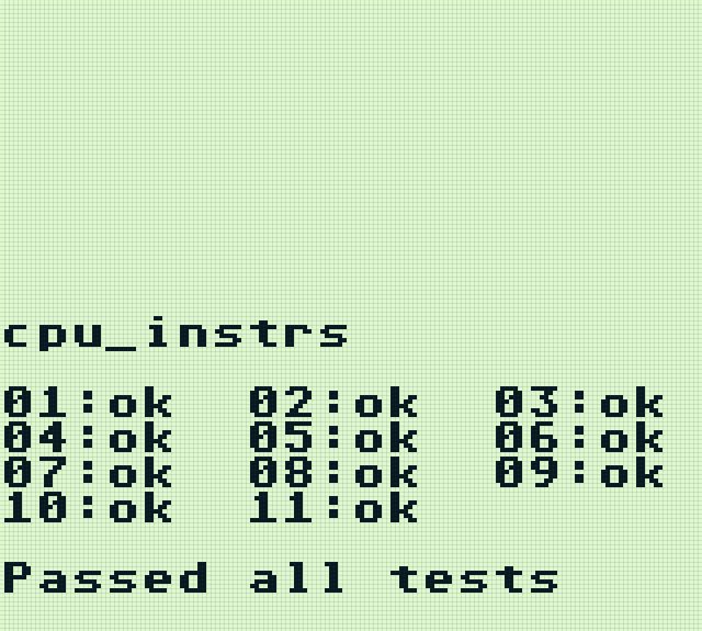 CameBoy emulator running a test ROM