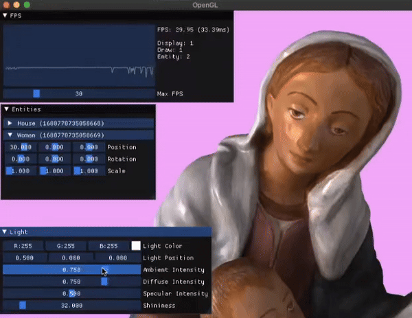 Demo showcasing 3D models, shapes and rendering